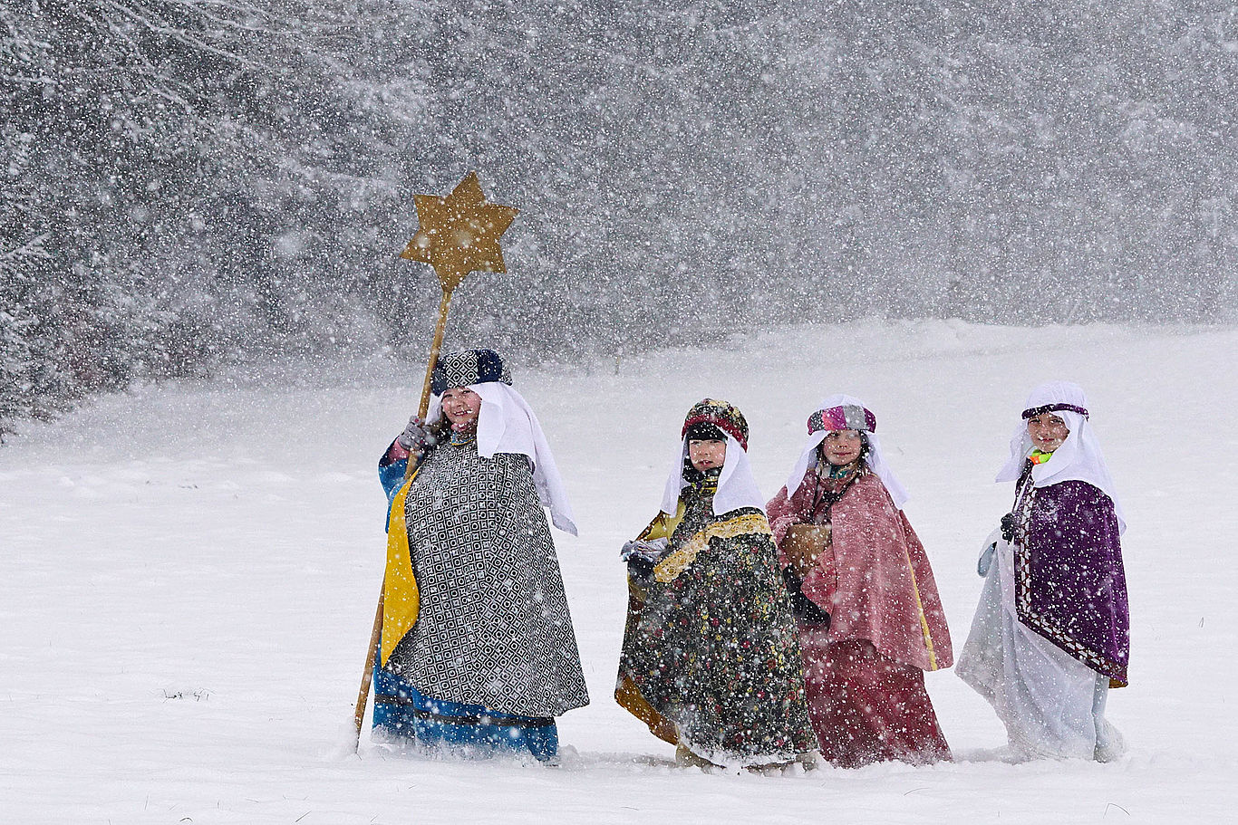Starker Schneefall konnte die Sternsinger/innen nicht aufhalten.